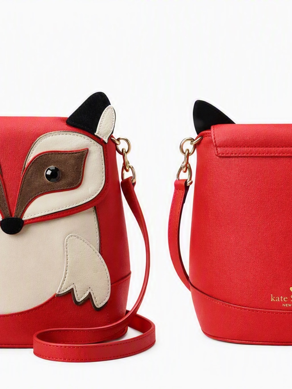 kate spade red fox applique crossbody bag